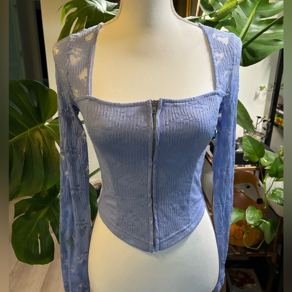 Gorgeous Light Purple Lace Corset Top